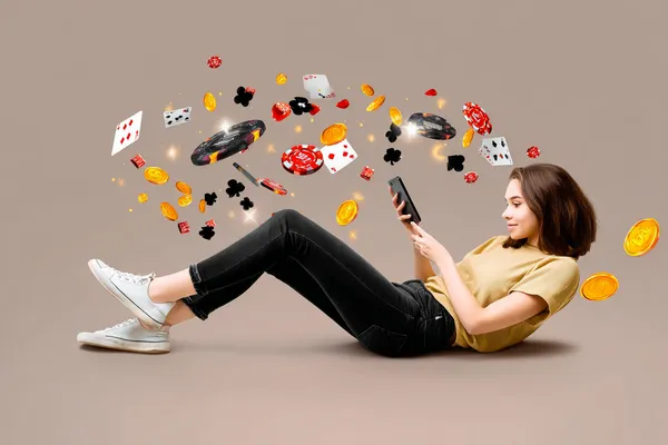 A woman in a luxurious green gown next to an ornate roulette wheel, capturing the upscale casino mood of GEMJLL.